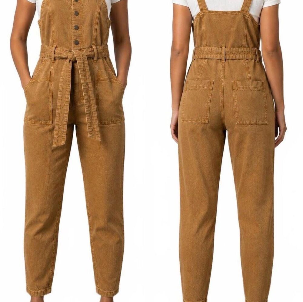Universal Thread Utility Jumpsuit Overalls Cotton Workwear Womens M Mustard
